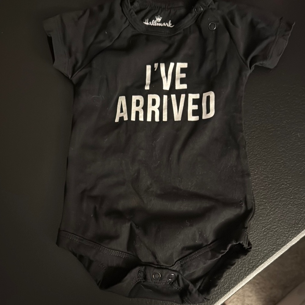 Hallmark 0-3 month Baby Onesie with White Text
